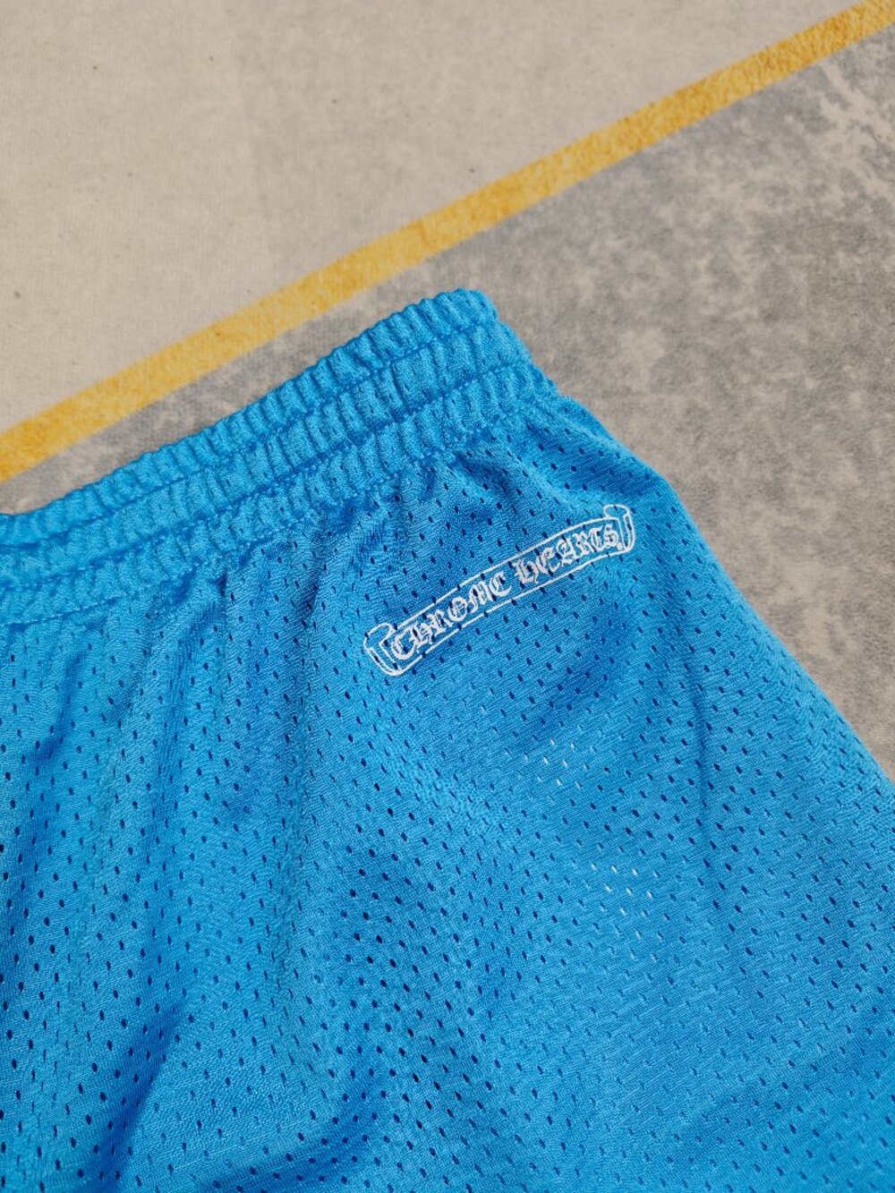 Chrome Hearts Light Blue Mesh Casual Shorts, L - Picture 9 of 9